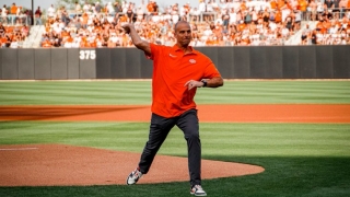 Lutz Throws Out Lucky First Pitch and Pokes Bomb Sooners in Bedlam Game One