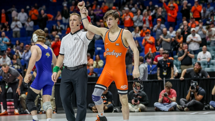 Oklahoma State, Forrest and Doucet Near Perfect Start to 2026 Big 12 Wrestling Tourney