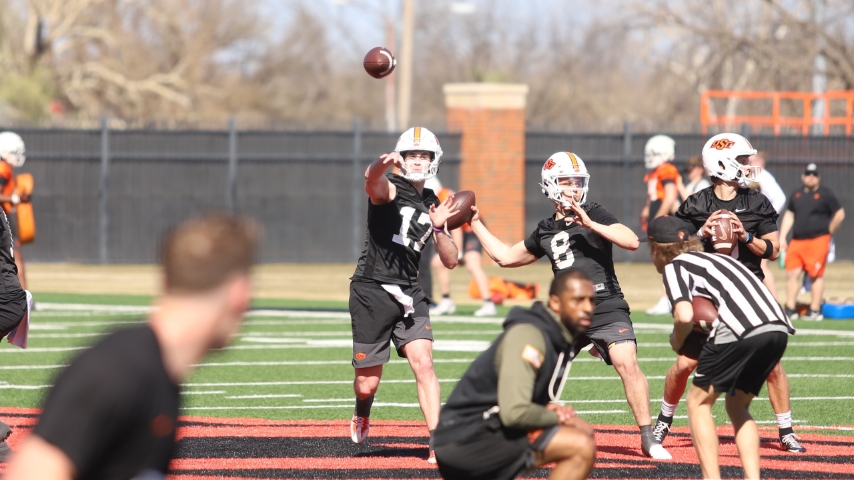 New Era at Oklahoma State - First Day Spring Practice, Eric Morris Said Defense Stood Out