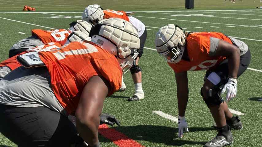 Now in Pads, Time to See How the Oklahoma State OL Protects Mestemake
