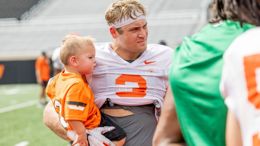 Fall Camp '26: The Most Powerful Image from Oklahoma State's Camp is a "Mini Me"
